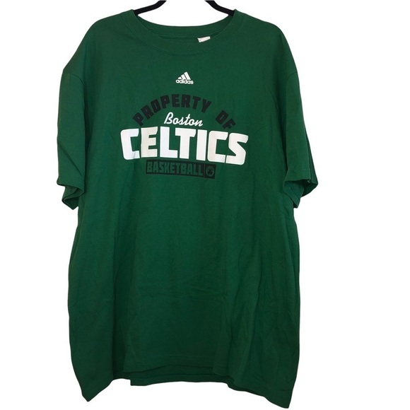 Adidas BOSTON CELTICS Mens Property Of Adidas Basketball T-Shirt Sz 2XL - Picture 1 of 7